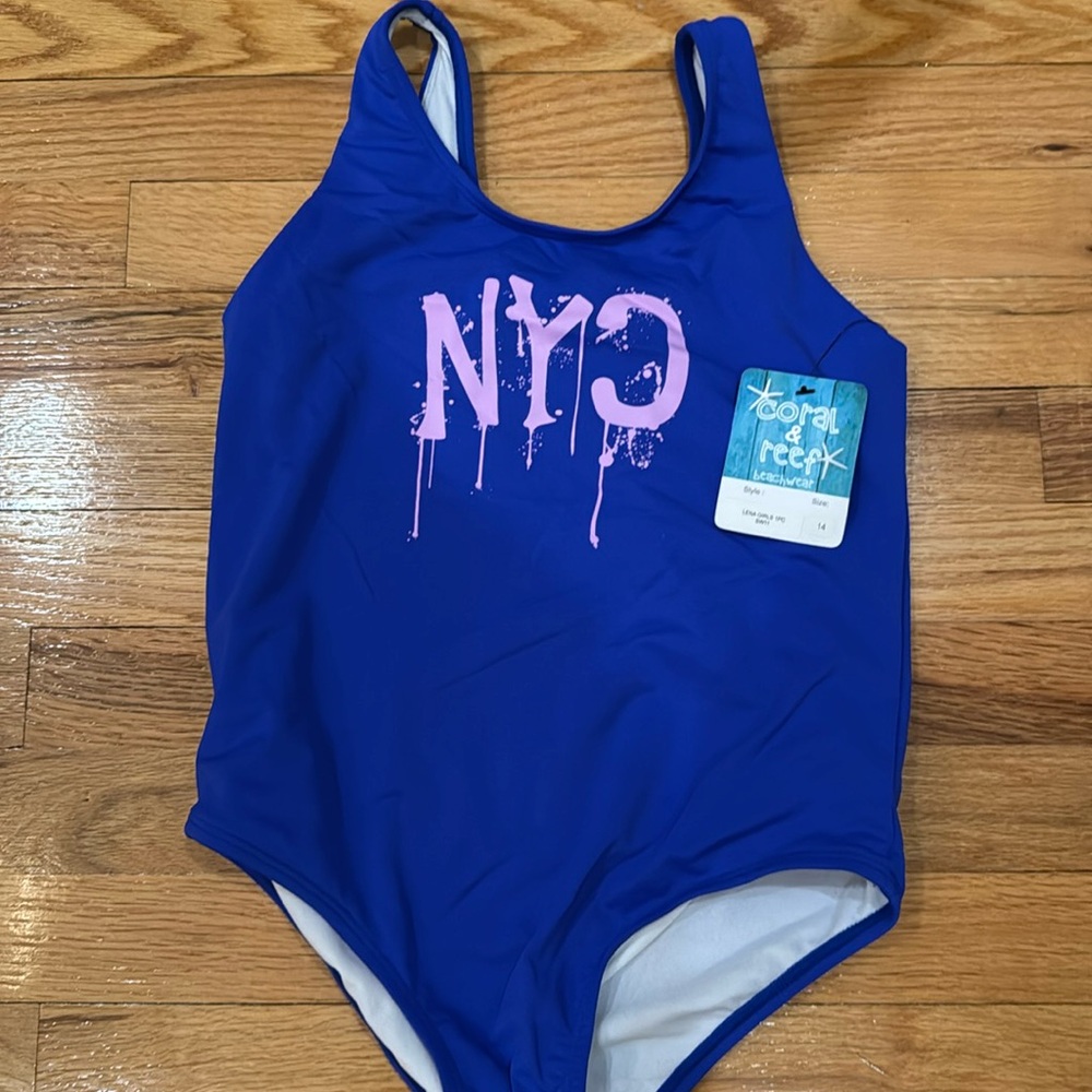Girls Coral & Reef Bathing-suit